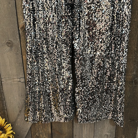 NWT Anthropologie Maeve The Colette Cropped Wide-Leg Sequin Pants - Picture 10 of 14